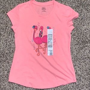New 7/8 pink flamingo shirt
